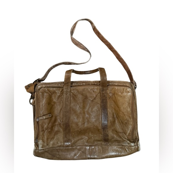 Wilson’s Leather Briefcase Super Distressed Light Brown - Picture 3 of 15